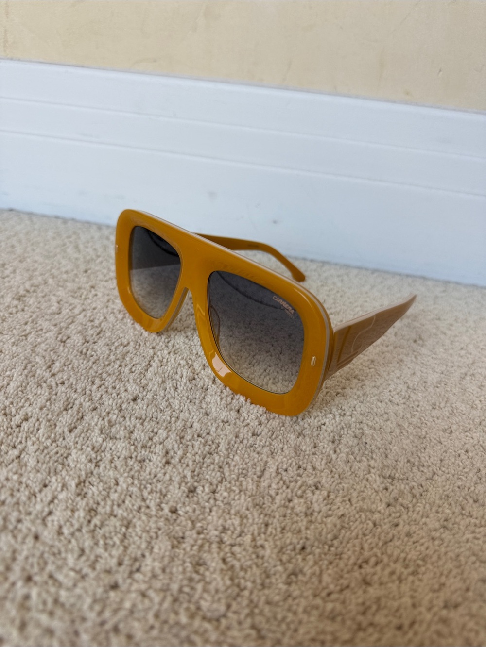 Carrera FLAGLAB 18 Mustard Sunglasses with Gray Gradient UV Protect Lenses